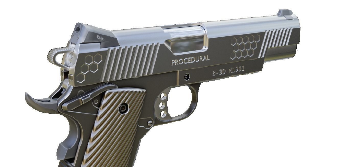 M1911 Pistol - Blender cycles 3D model_2