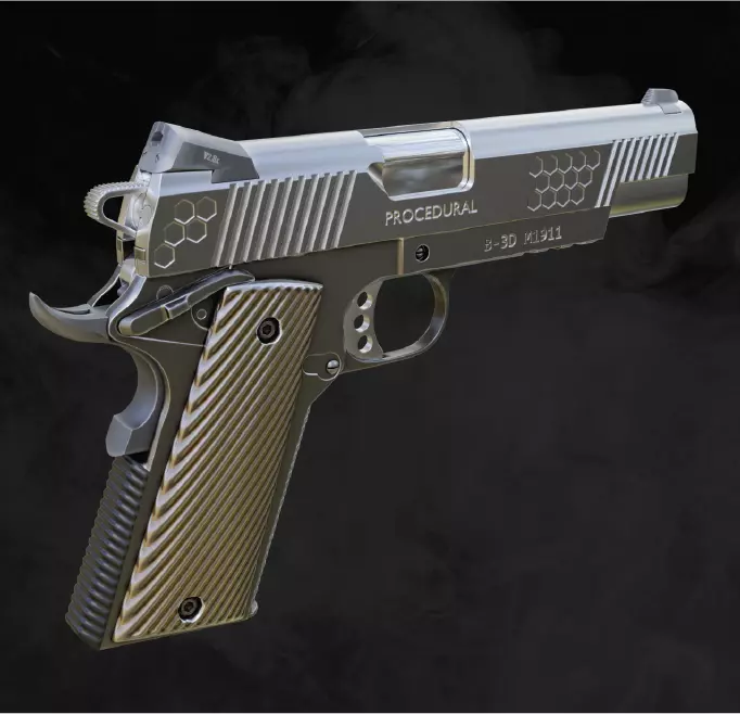 M1911 Pistol - Blender cycles 3D model_0