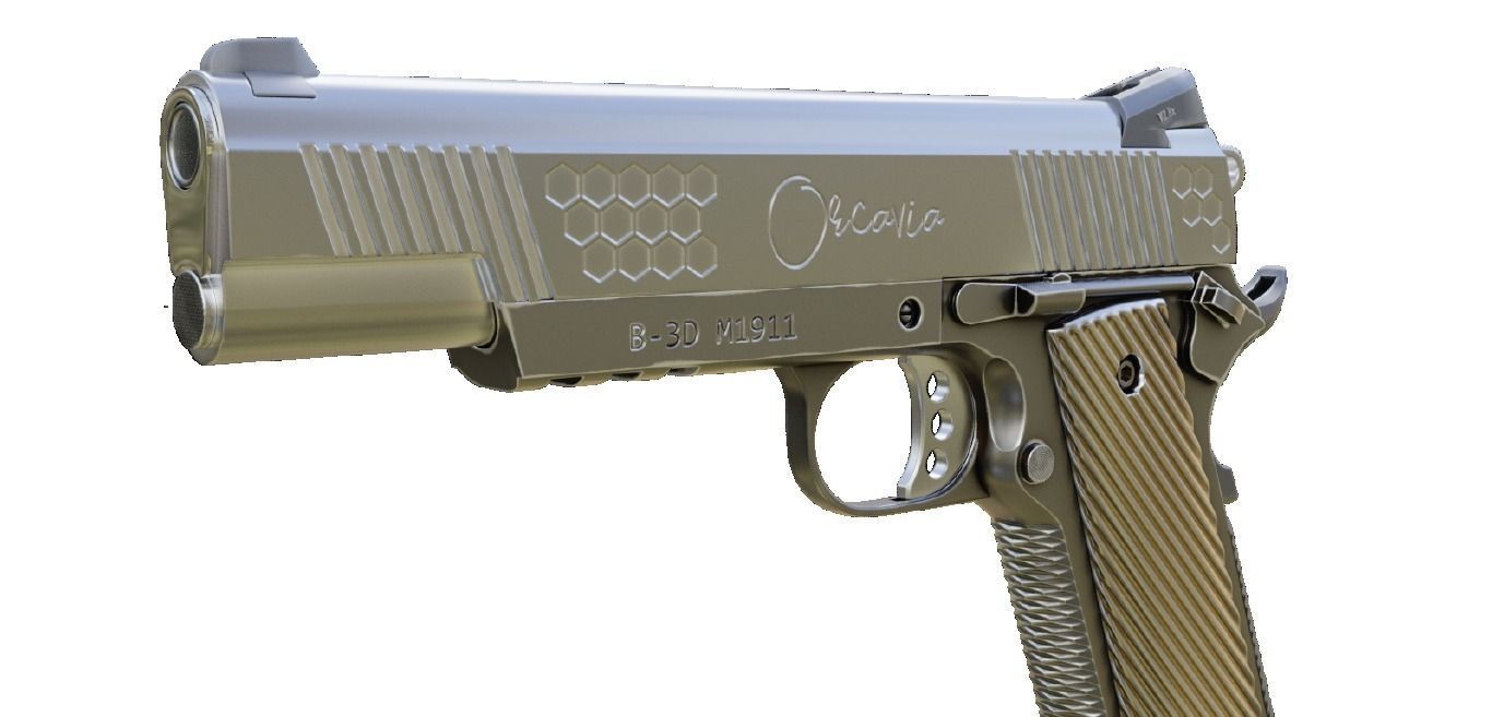 M1911 Pistol - Blender cycles 3D model_3