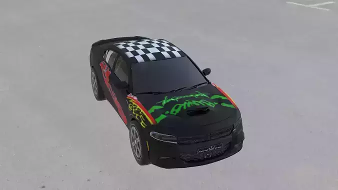 car low poly model dodge 