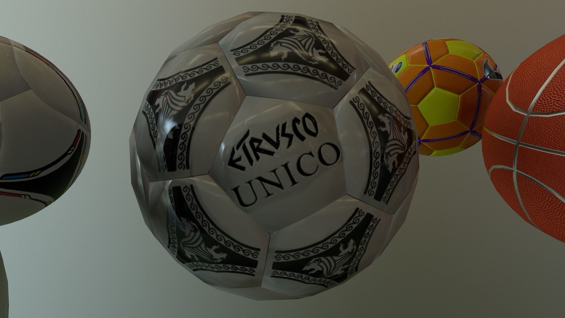 1990 World Cup Etrusco Unico Ball Low-poly 3D model_2