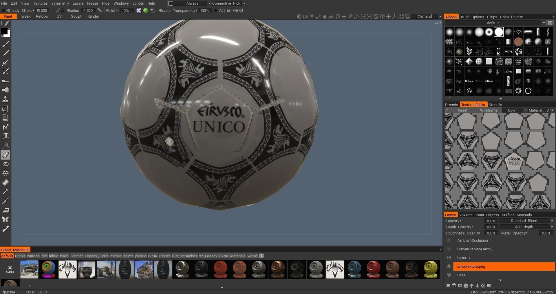 1990 World Cup Etrusco Unico Ball Low-poly 3D model_5