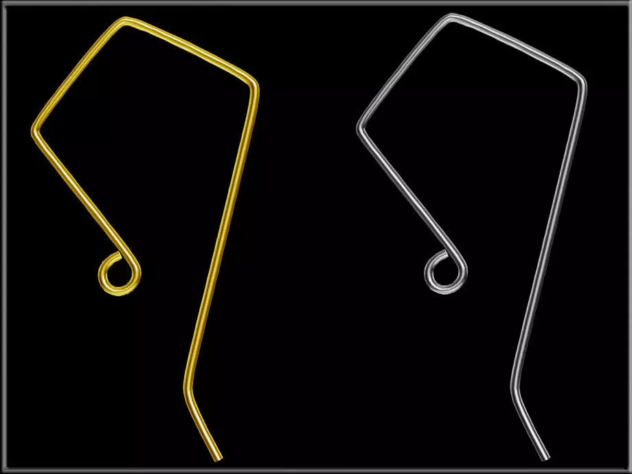 Hook earrings Low-poly 3D model