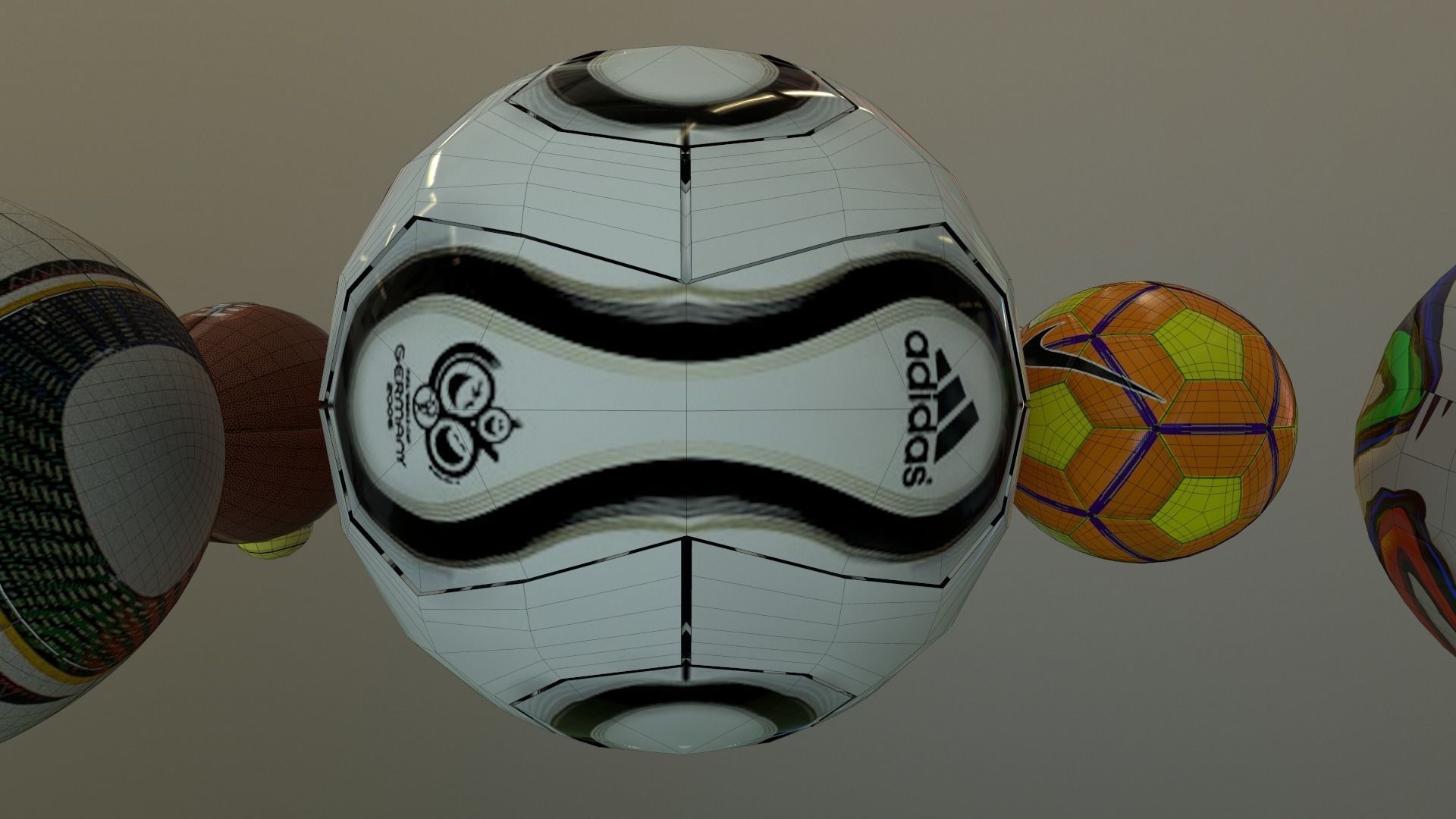 2006 World Cup Germanys Ball Teamgeist Low-poly 3D model_6