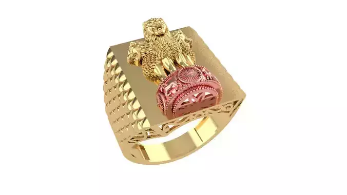 India Ashoka Gents Ring 3D print model