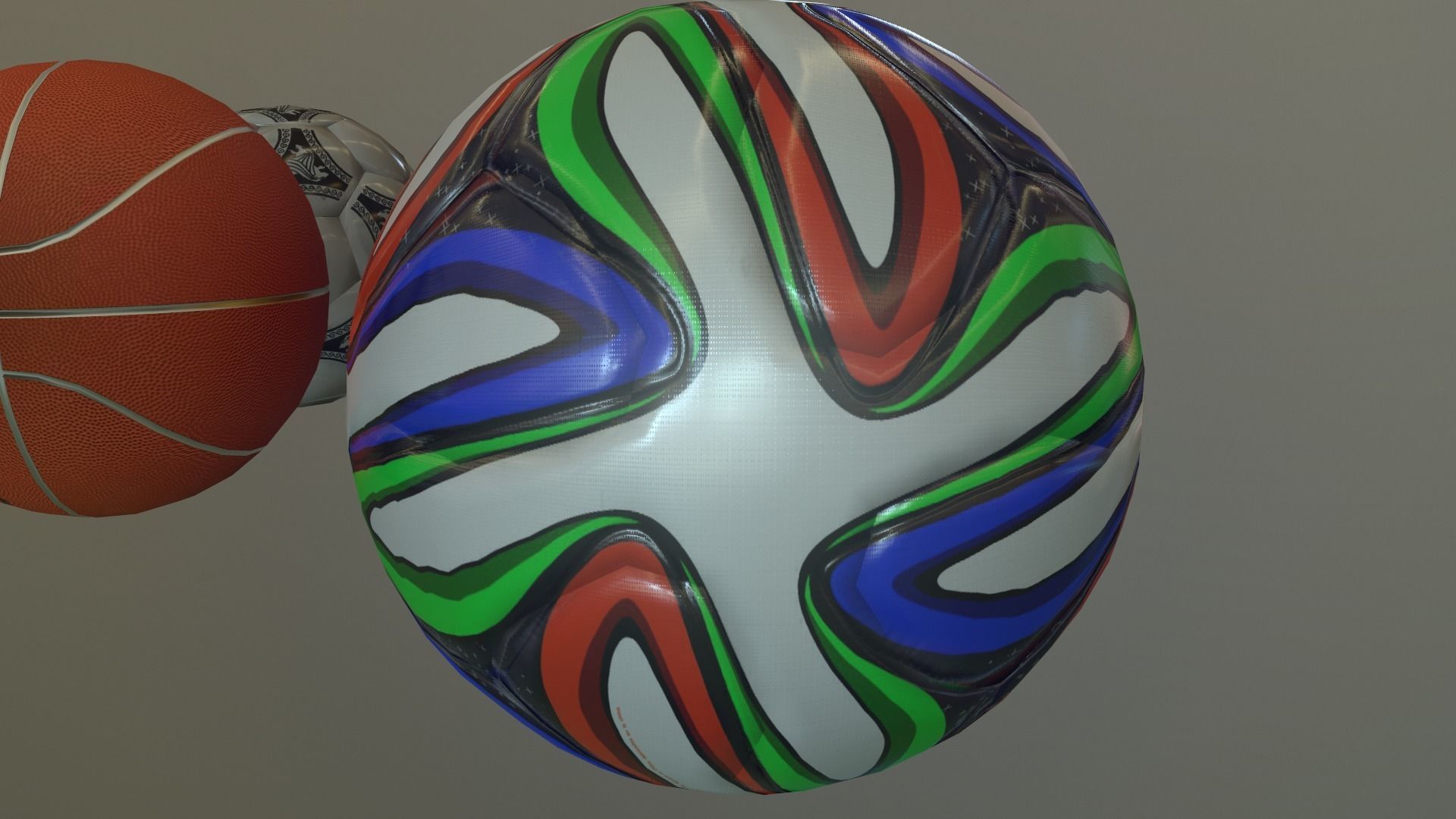 2014 World Cup Brasuca Ball Low-poly 3D model_5