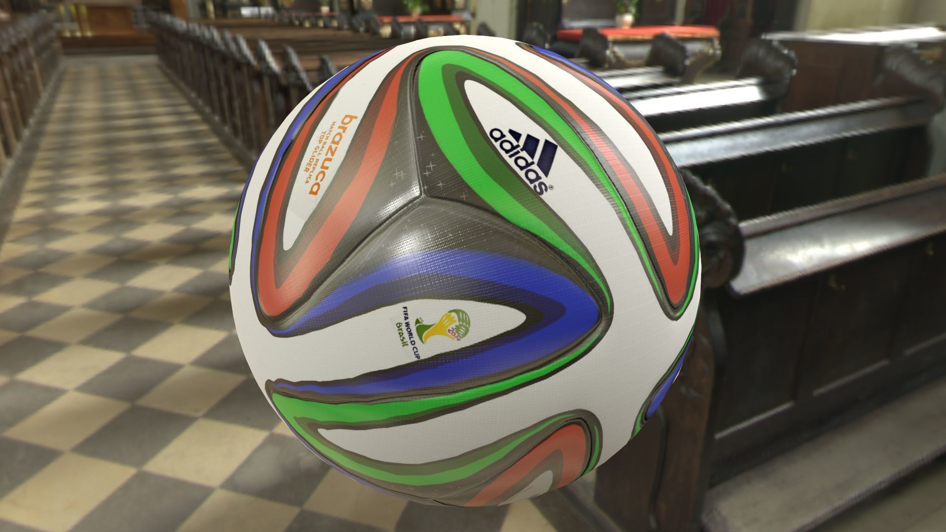 2014 World Cup Brasuca Ball Low-poly 3D model_4