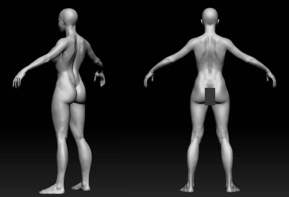 female body 01 Low-poly 3D model_1