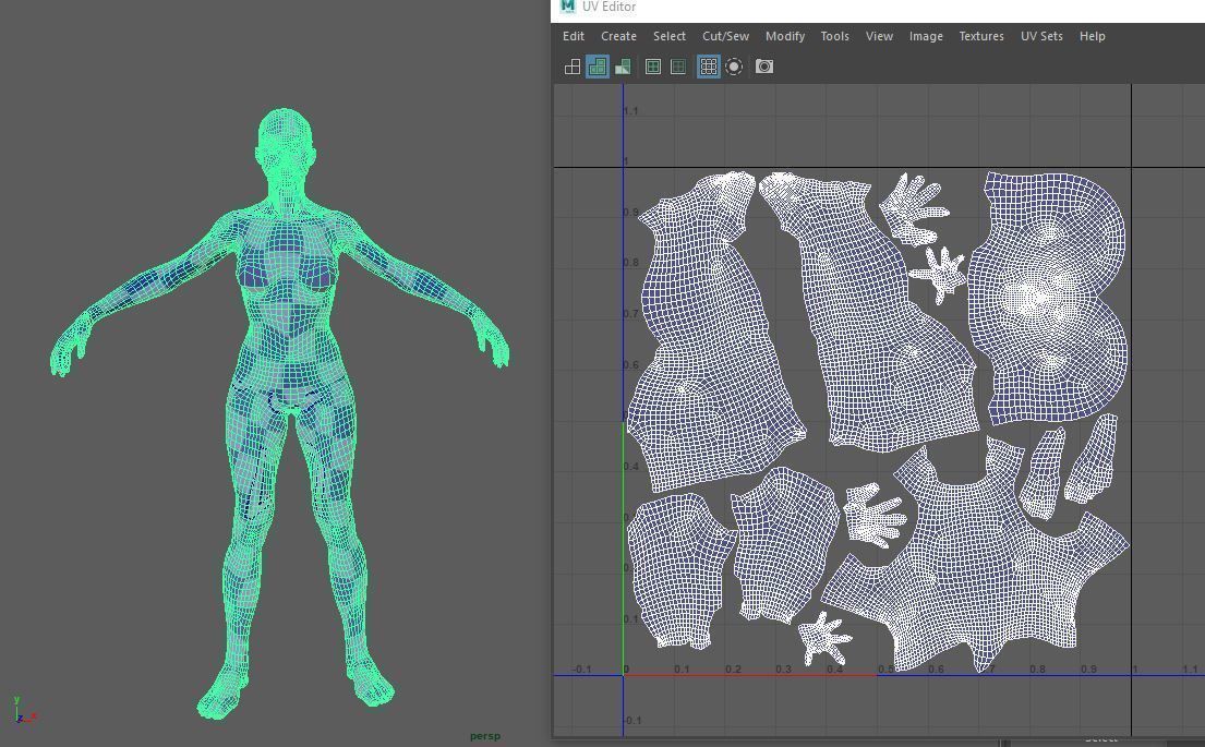 female body 01 Low-poly 3D model_3