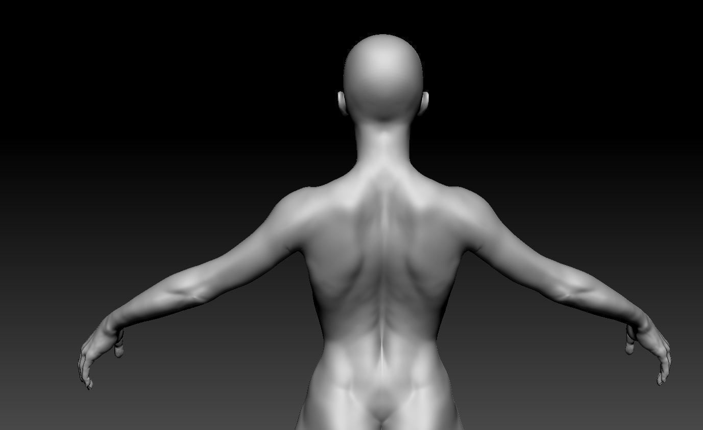 female body 01 Low-poly 3D model_5