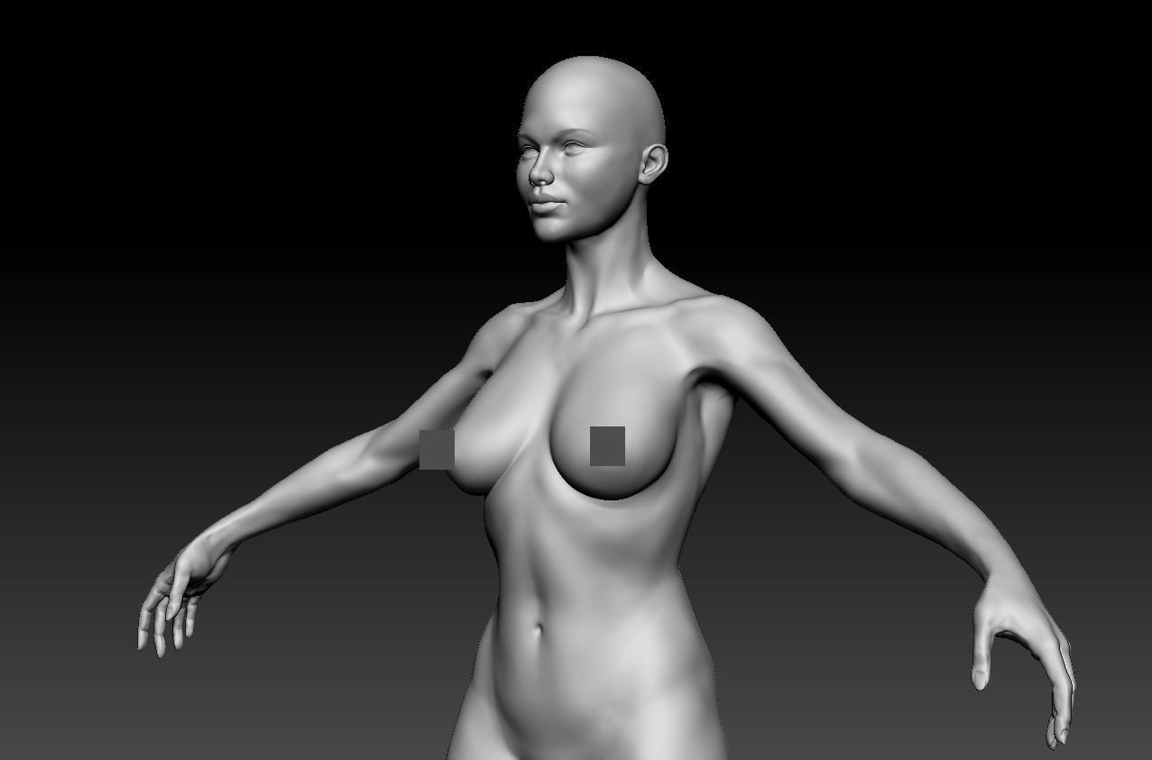 female body 01 Low-poly 3D model_4