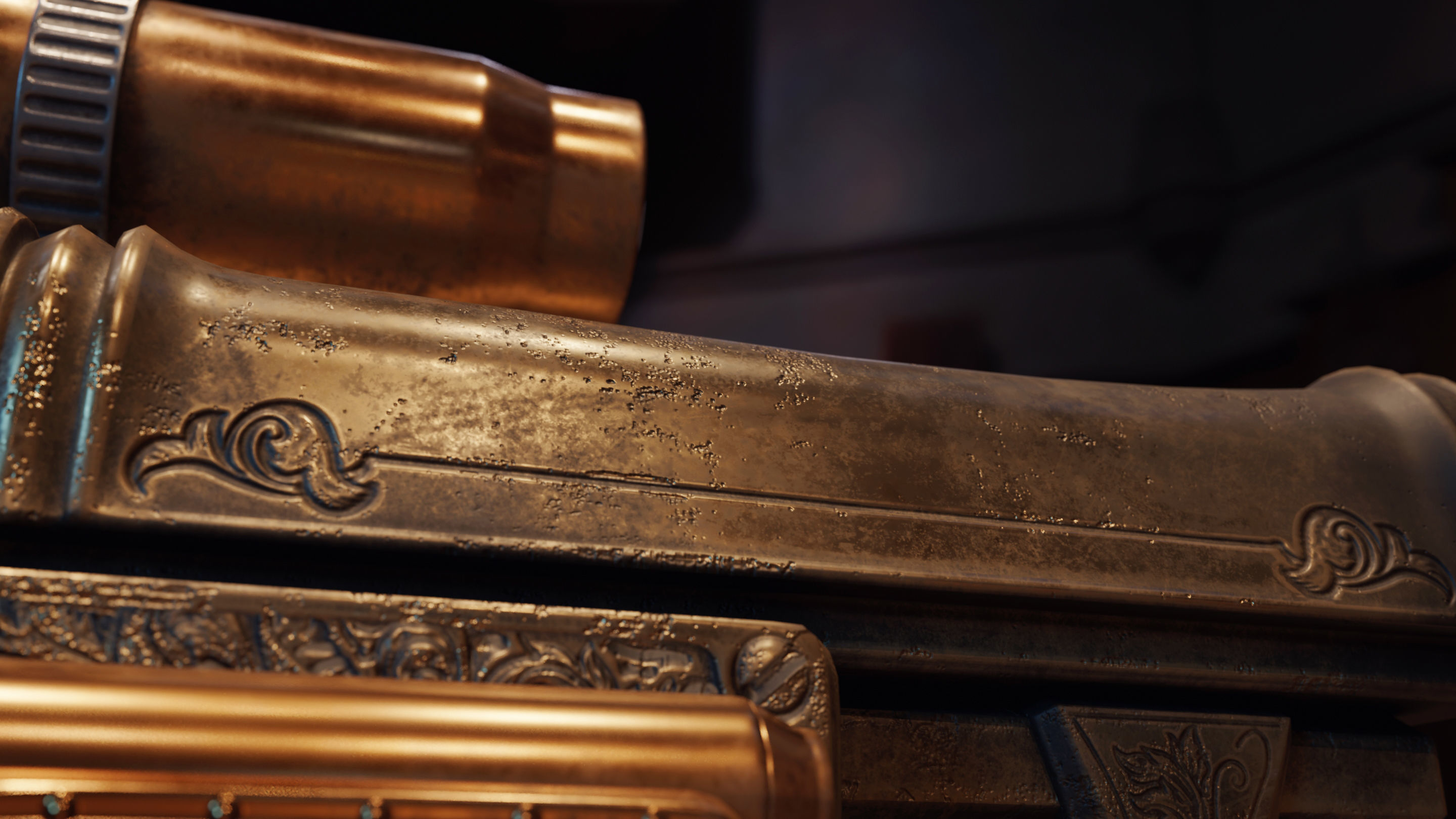 Steampunk Gun - Queens Tender Low-poly 3D model_12