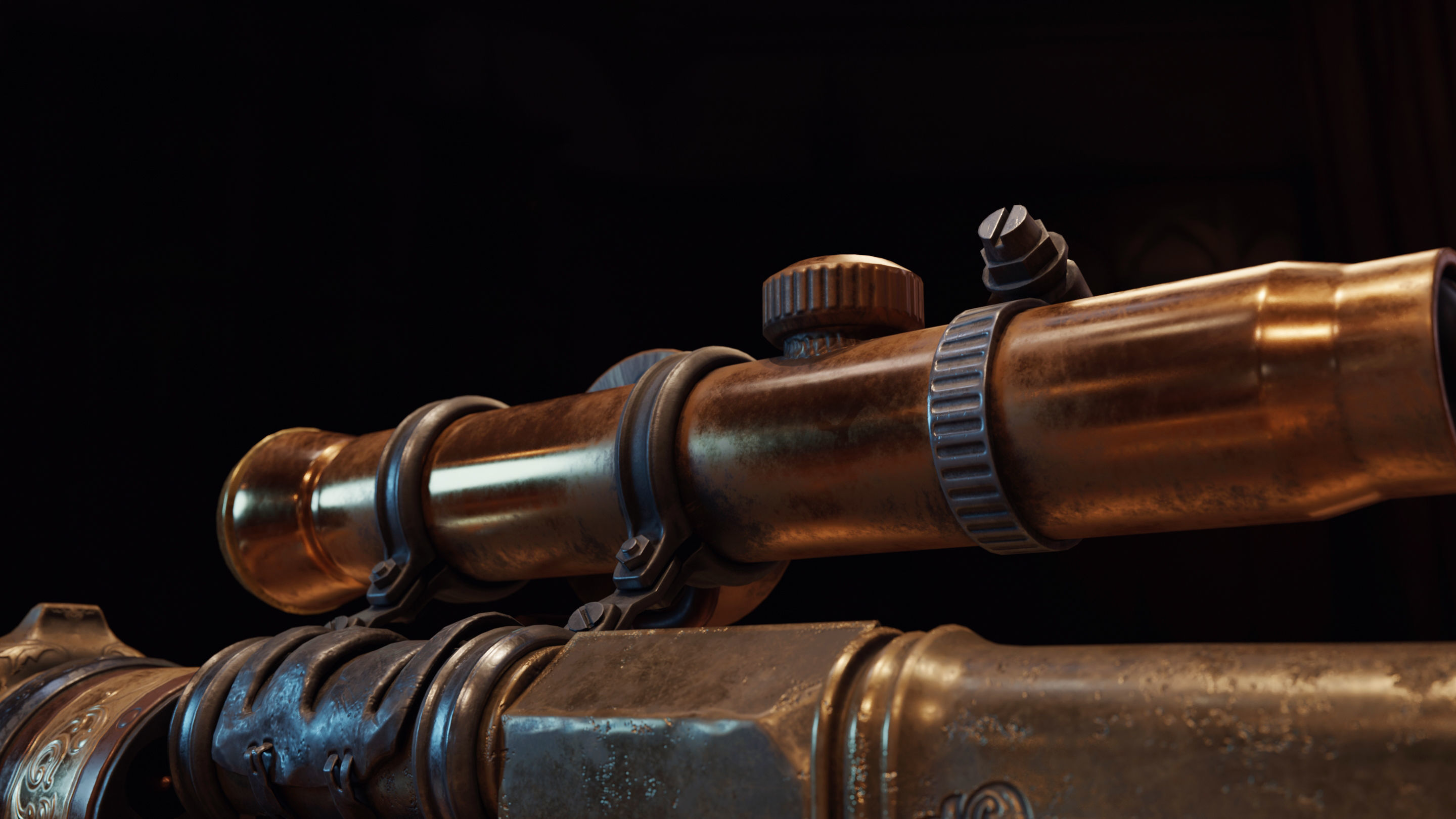 Steampunk Gun - Queens Tender Low-poly 3D model_13