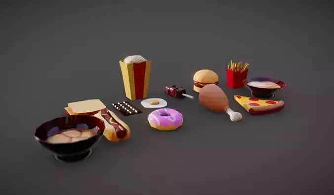 Low Poly Food fast