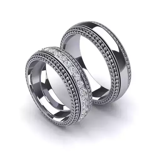 Fashion wedding rings ready to printing