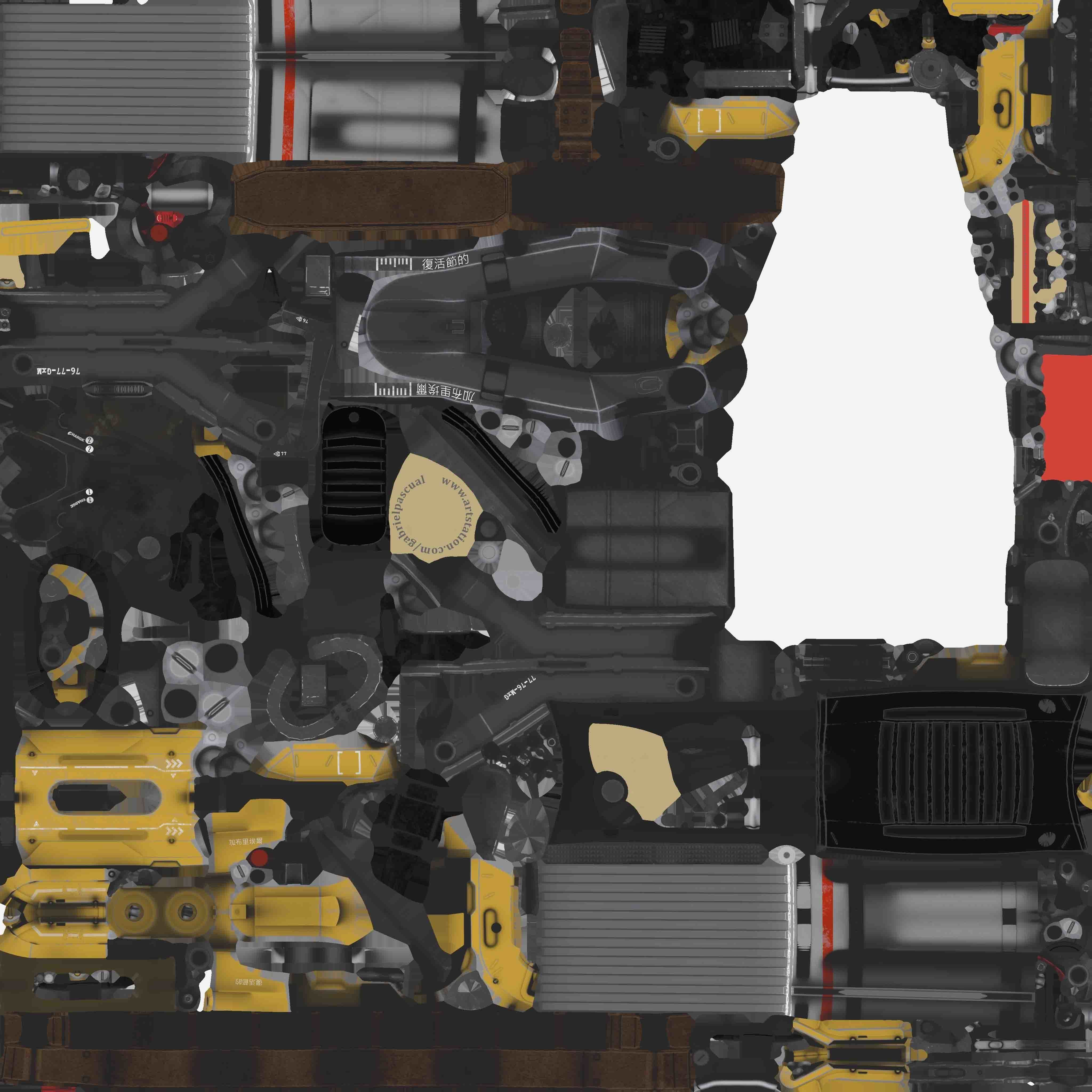 Double Barrel Grenade Launcher Low-poly 3D model_18