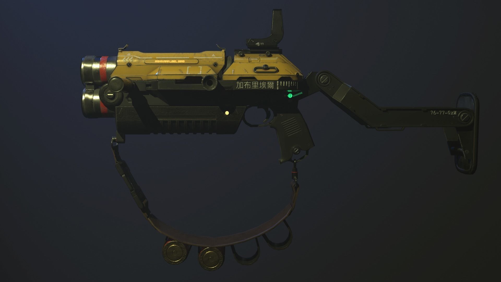 Double Barrel Grenade Launcher Low-poly 3D model_14