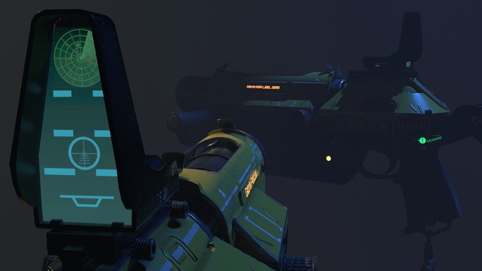 Double Barrel Grenade Launcher Low-poly 3D model_15