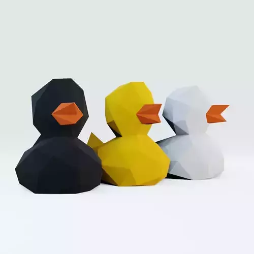 Low Poly Ducks three polygonal Low-poly 3D model