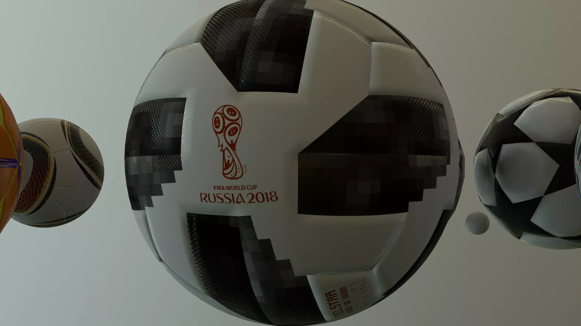 2018 World Cup Russia Telstar 18 Ball Low-poly 3D model_0