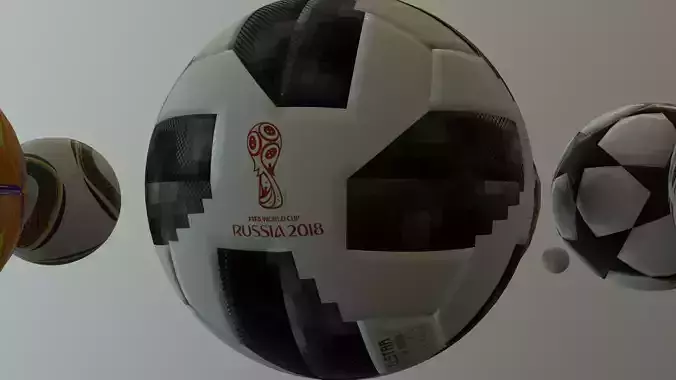2018 World Cup Russia Telstar 18 Ball Low-poly 3D model