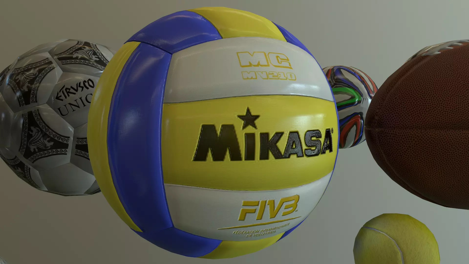 Mikasa MG MV210 VolleyBall Low-poly 3D model_0