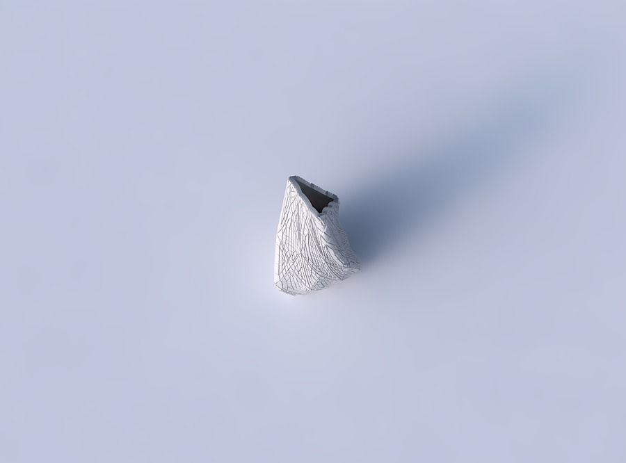 Vase twist puffy tipped triangle with fine mosaic plates 3D print model_2