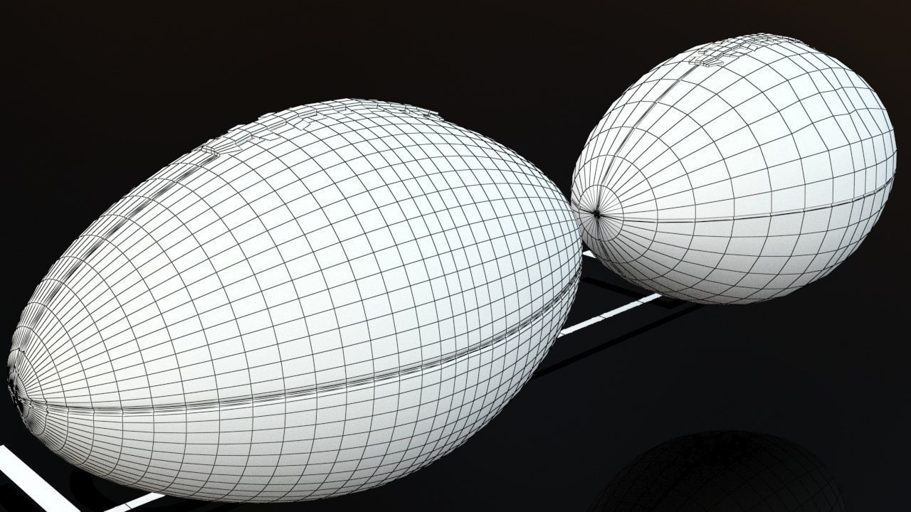American football  Ball gridiron football Low-poly 3D model_2