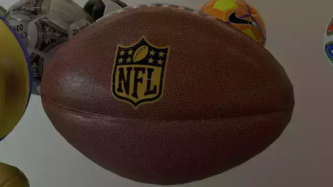 American football  Ball gridiron football Low-poly 3D model