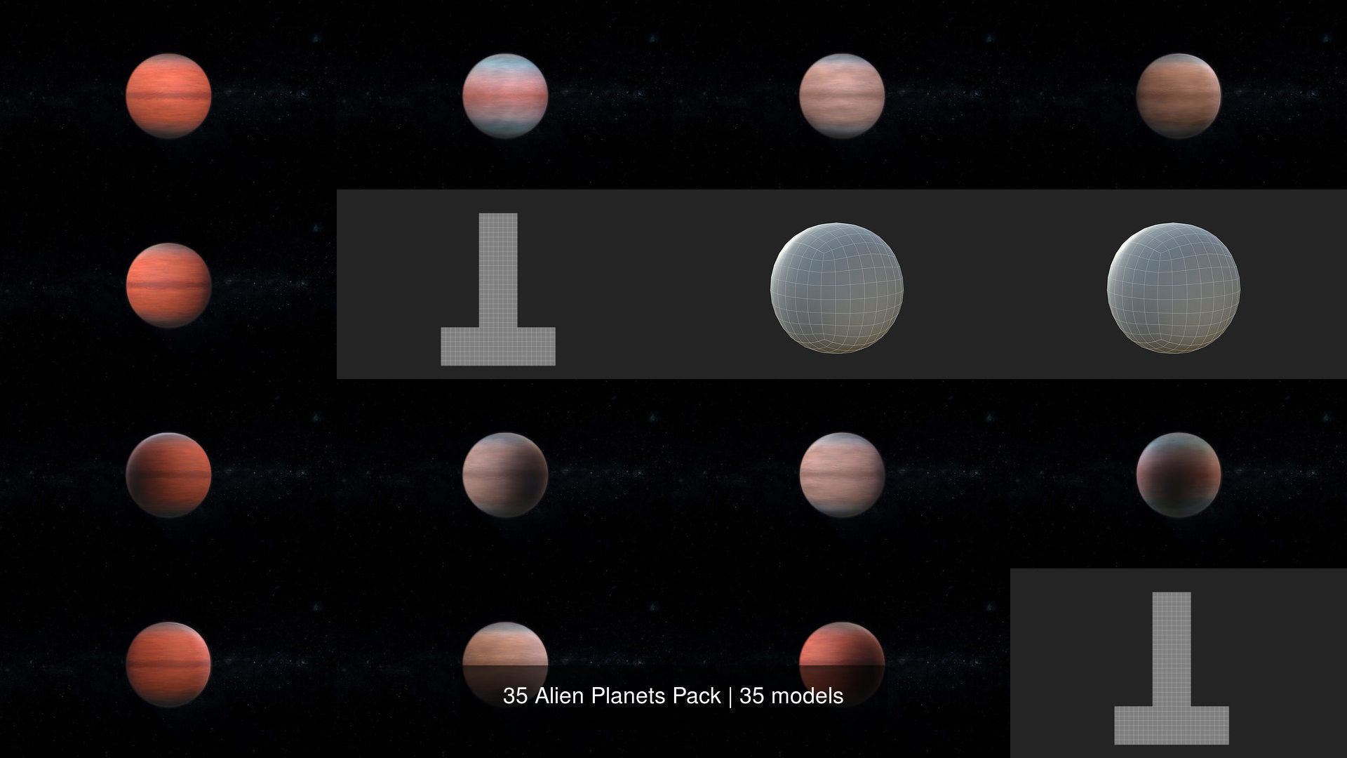 35 Alien Planets Pack 3D Model Collection_11