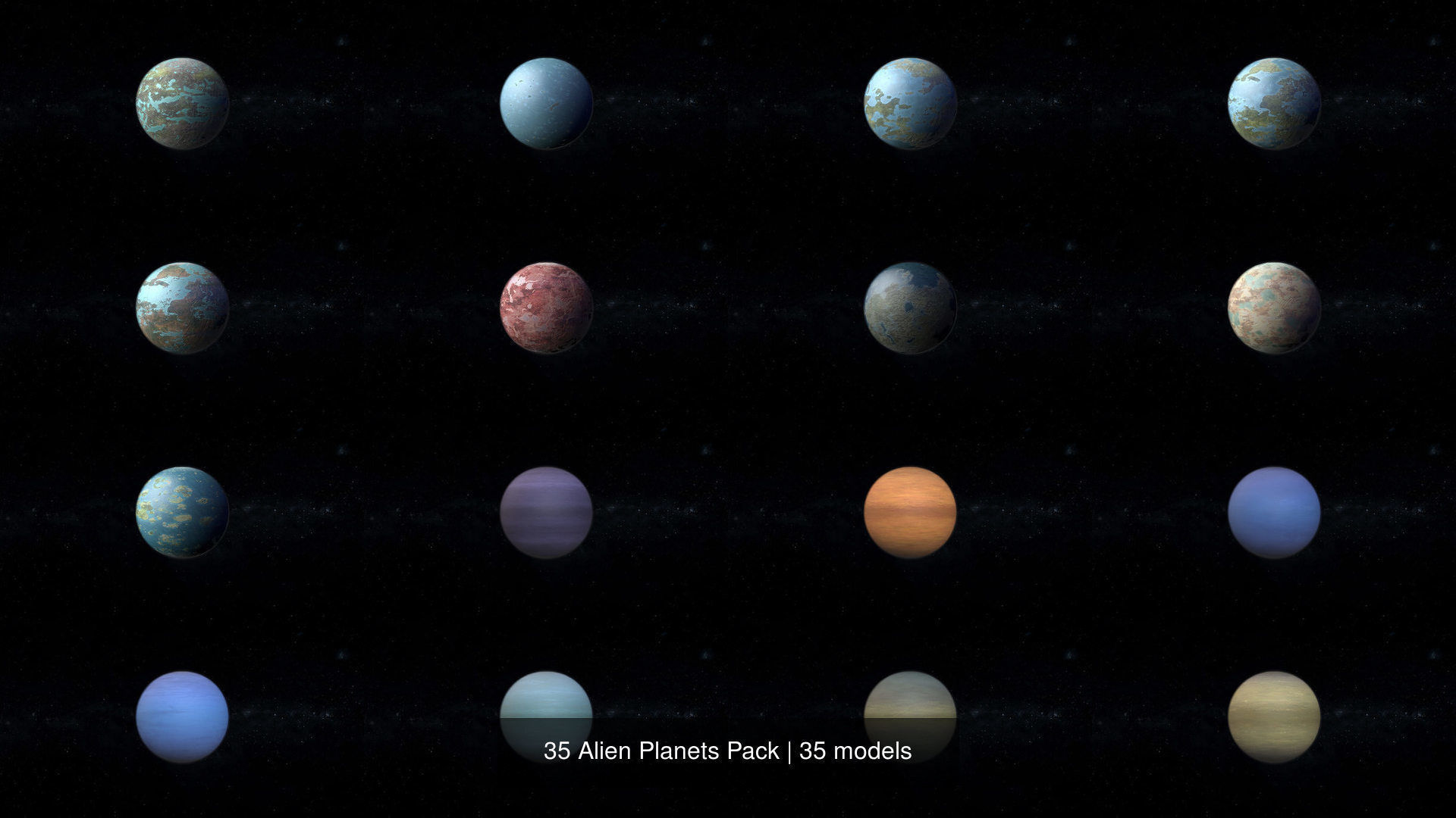 35 Alien Planets Pack 3D Model Collection_3