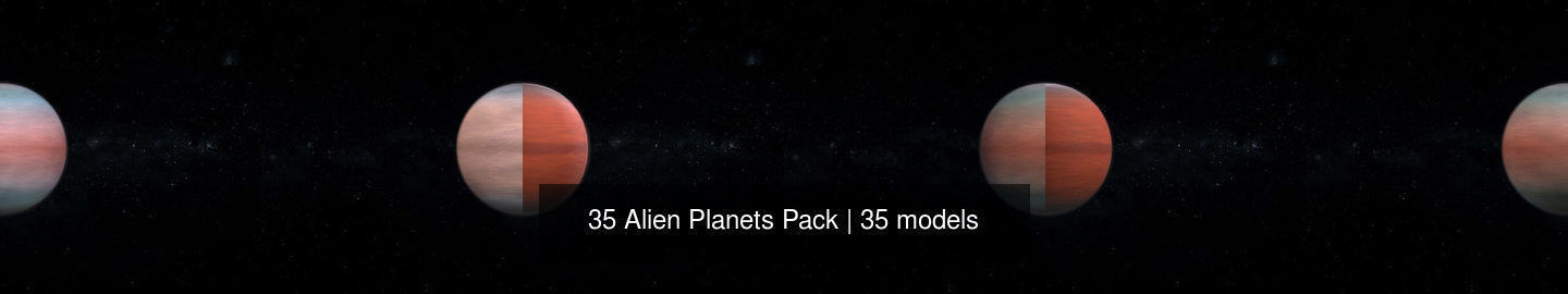 35 Alien Planets Pack 3D Model Collection_9