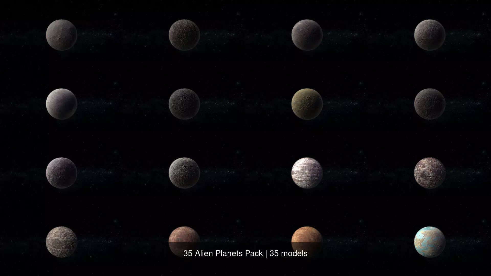35 Alien Planets Pack 3D Model Collection_1