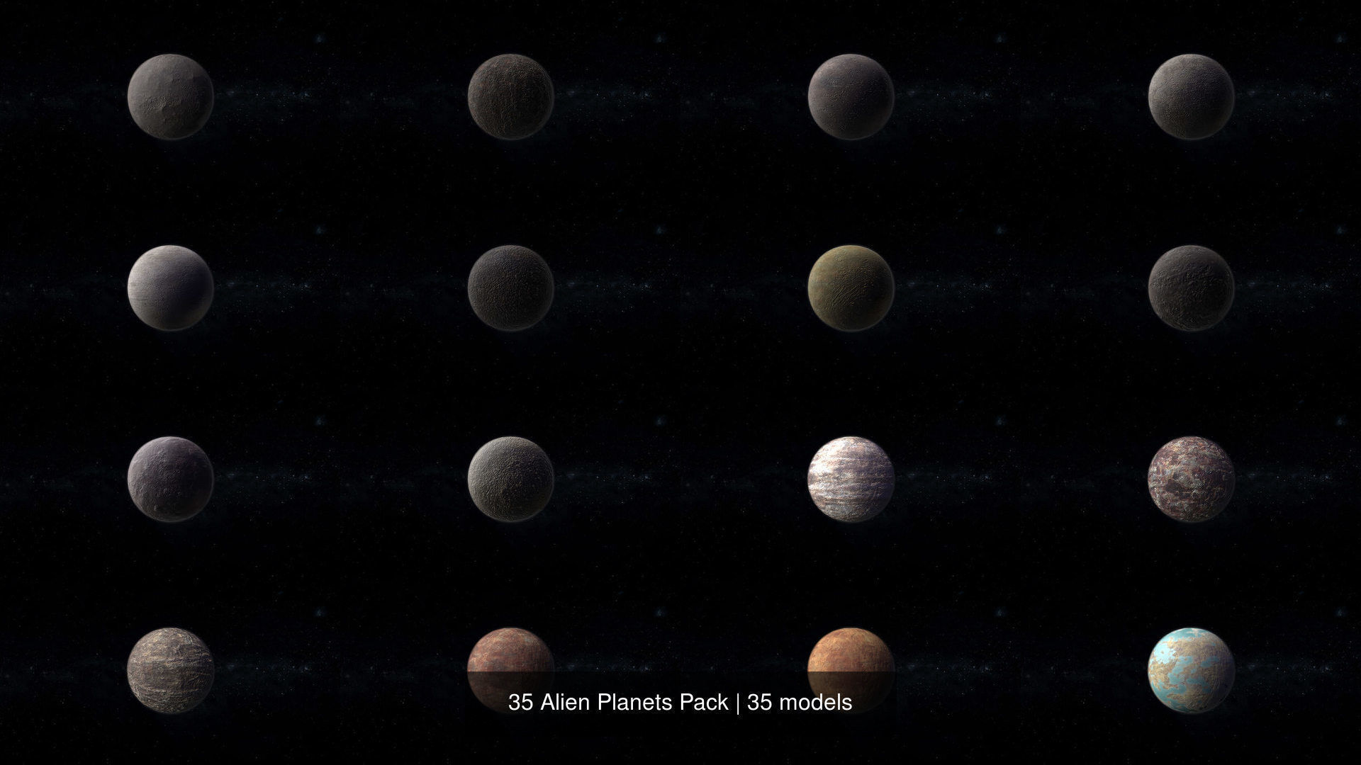 35 Alien Planets Pack 3D Model Collection_6