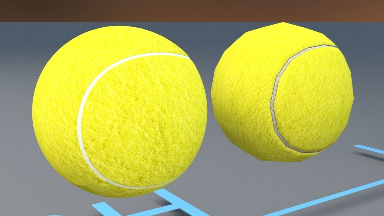 Generic Tennis Ball  Free low-poly 3D model_2
