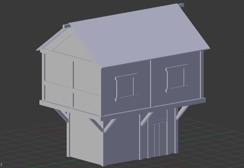 Low poly old house Free 3D model_2