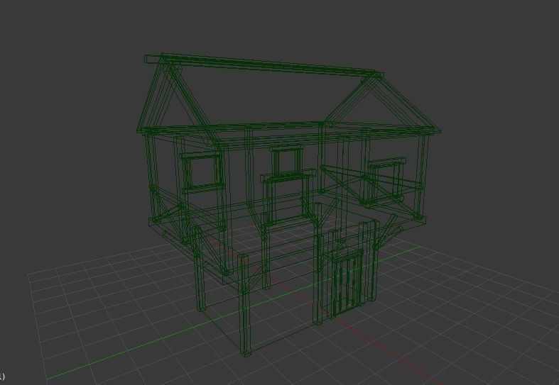 Low poly old house Free 3D model_3