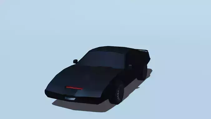 Kitt low poly model car on sky Low-poly 3D model