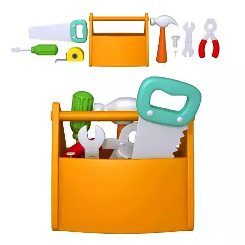 Garage Tools Cartoon 3D model