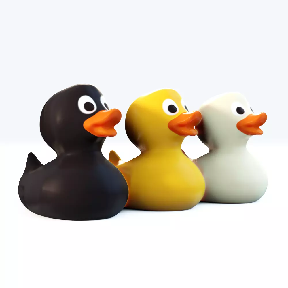 Rubber Duck Set Low-poly 3D model