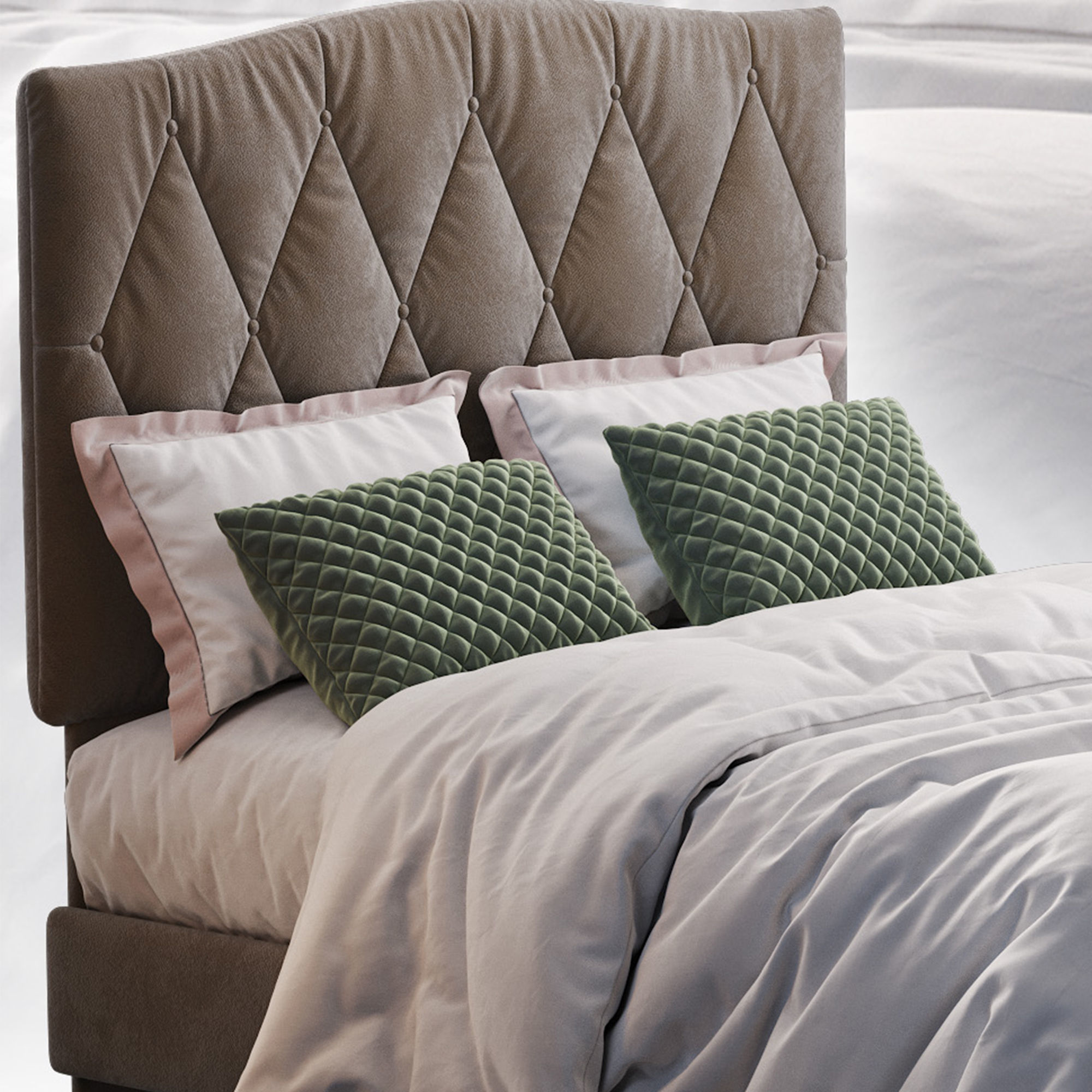 Elliot Curved Upholstered Bed 3D model_3