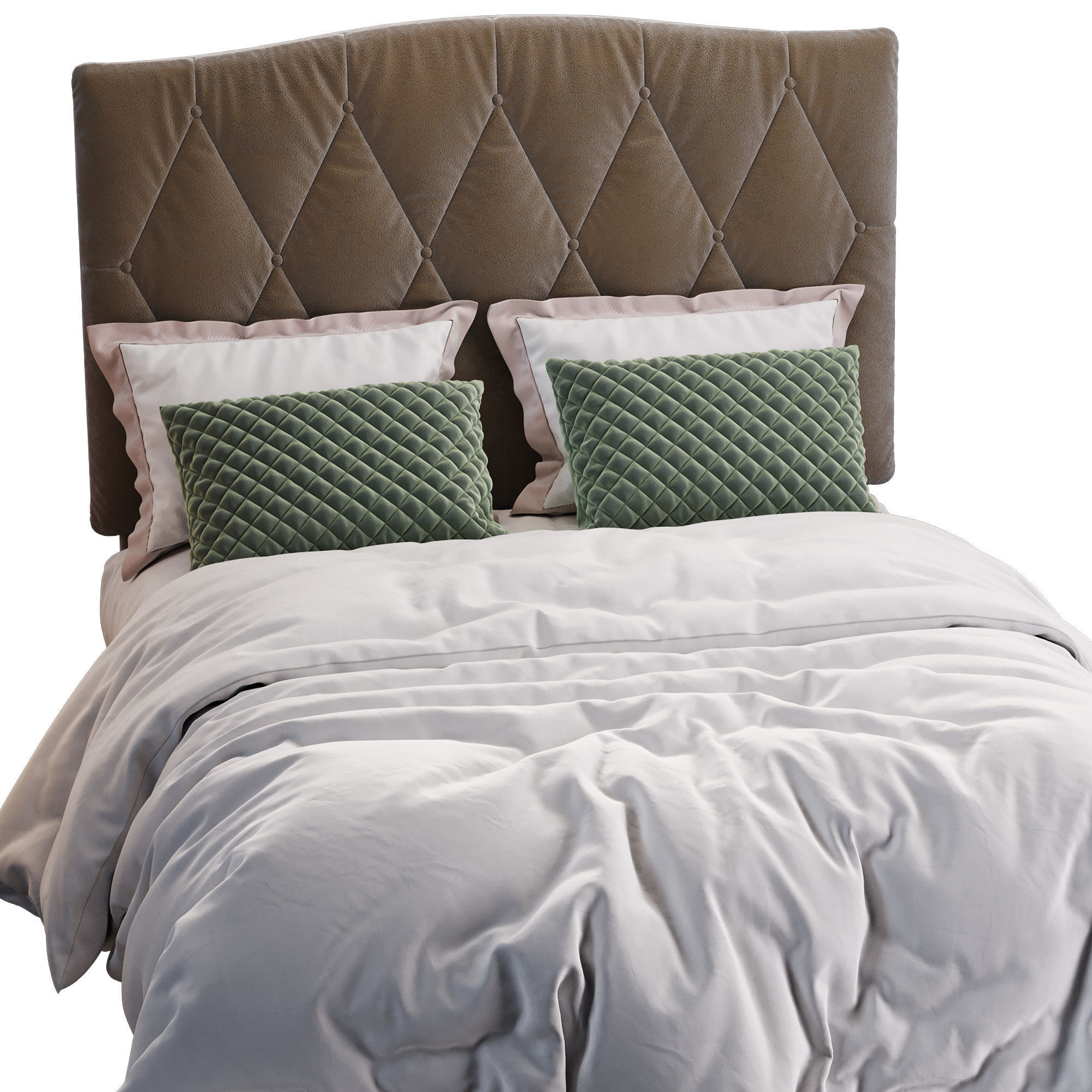 Elliot Curved Upholstered Bed 3D model_1