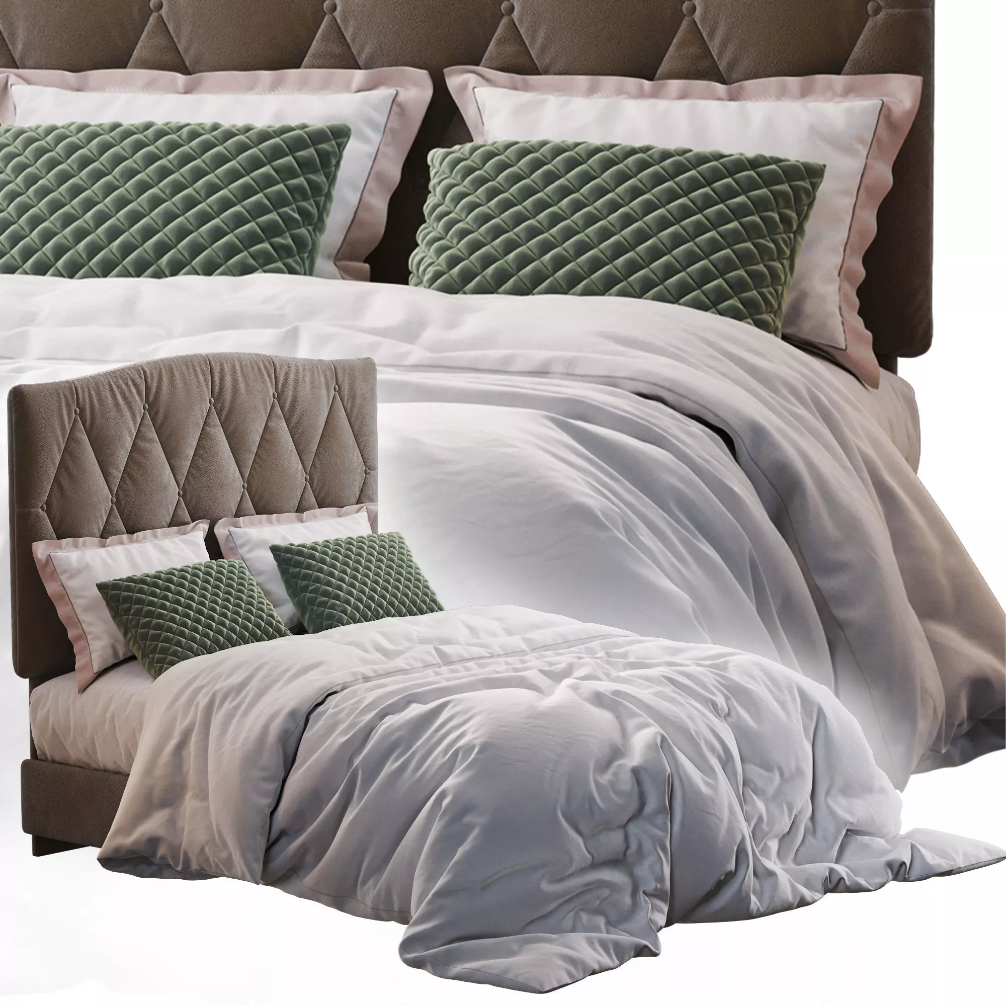 Elliot Curved Upholstered Bed 3D model_0