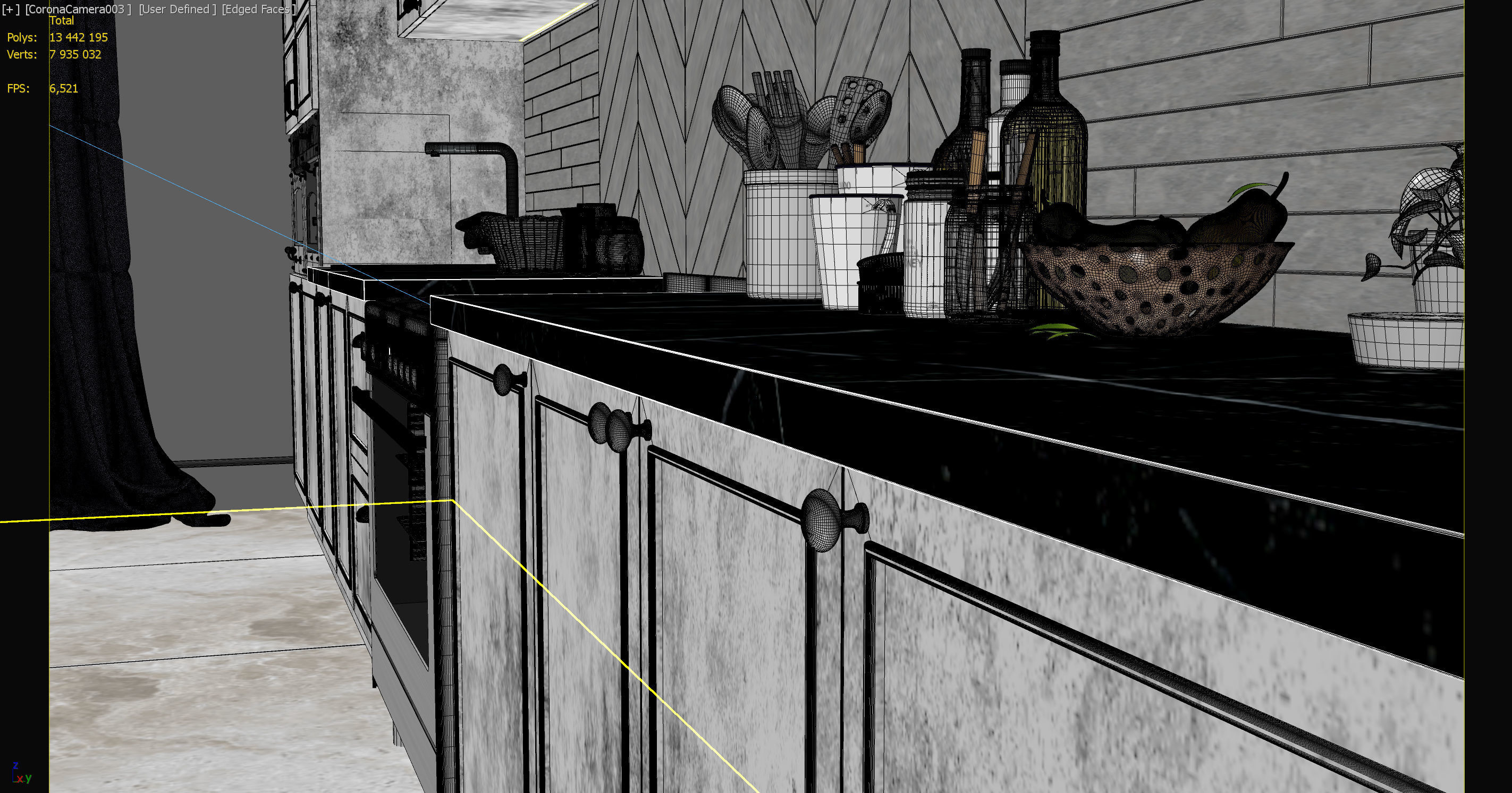 kitchen modern with granite counter tops 3D model_5