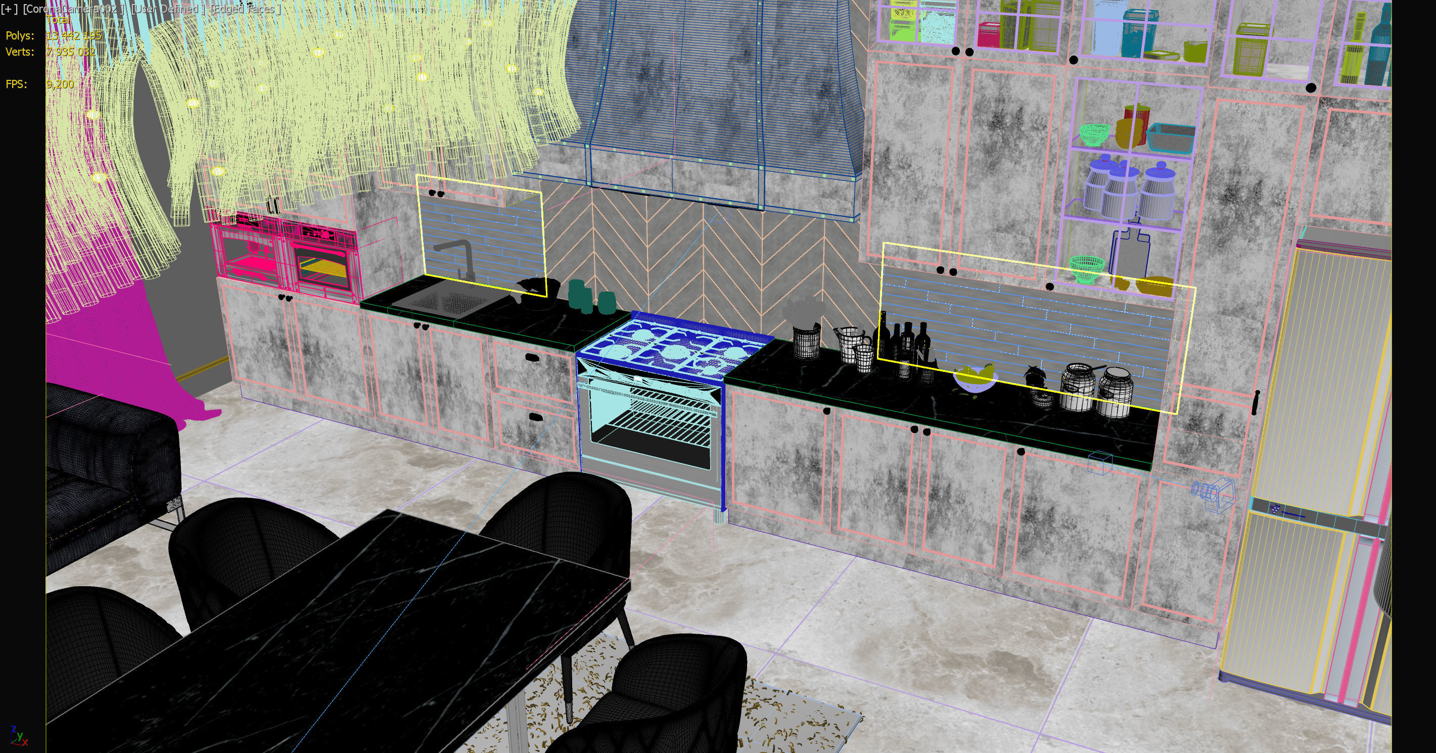 kitchen modern with granite counter tops 3D model_4