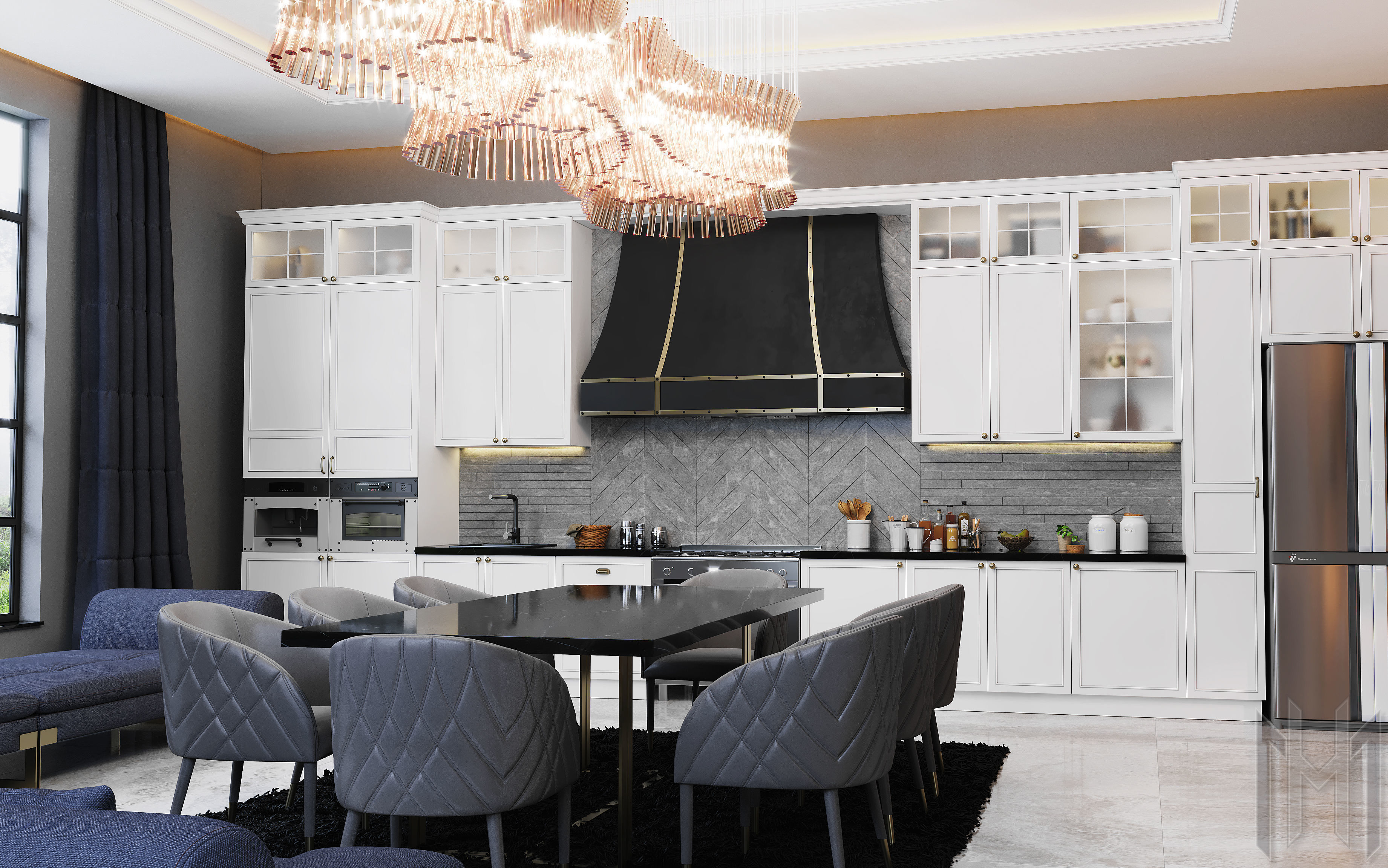 kitchen modern with granite counter tops 3D model_1