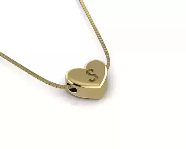 Pendant initial heart S