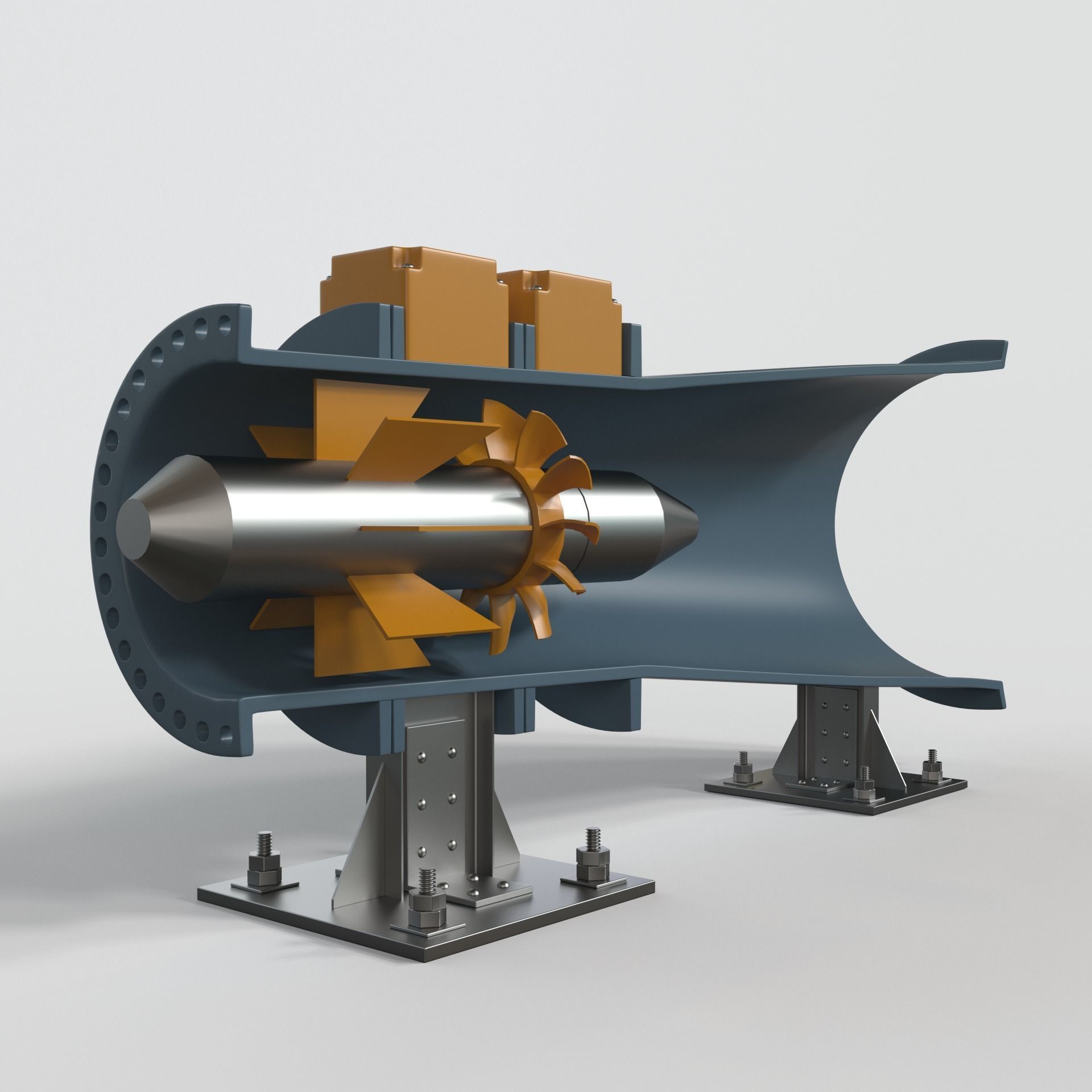 Hydro Power Plant 3D model_1