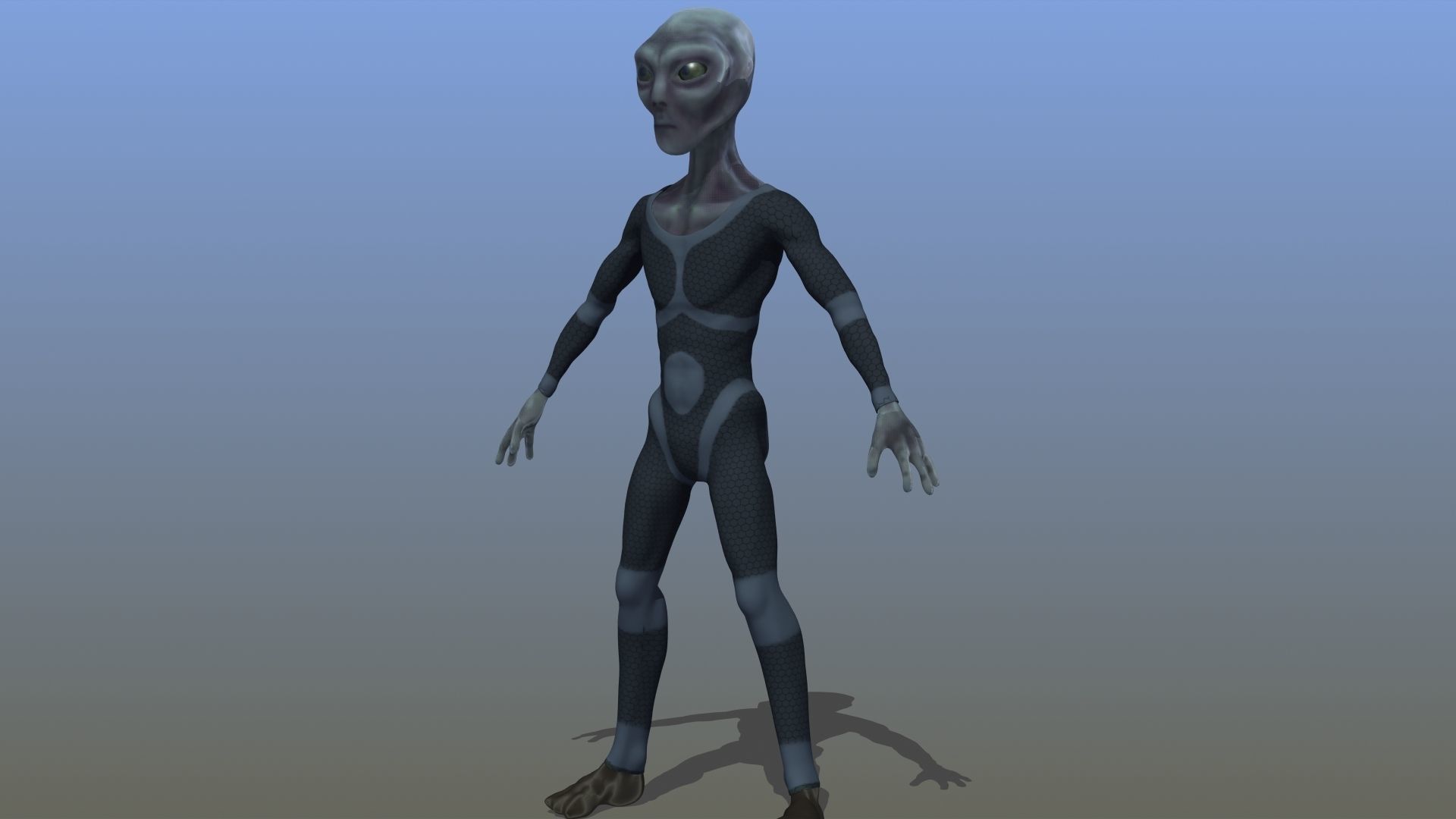 Grey Alien 3D model_36
