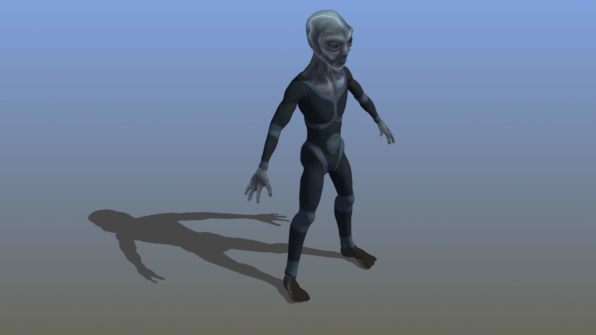 Grey Alien 3D model_1